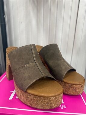 Blowfish Malibu New Never Worn Women's Brown Cork Platform Slip-On Mules Sz9
